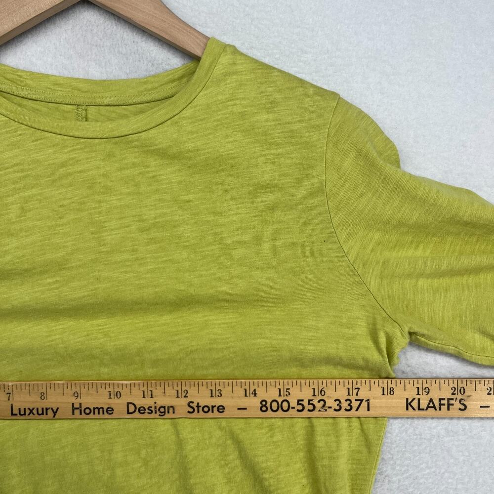 EILEEN FISHER Top XS Slub Organic Cotton Jersey Crew Neck Short Sleeve Green - Picture 8 of 10